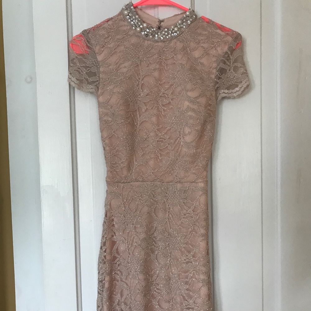 Blush & gold dress
